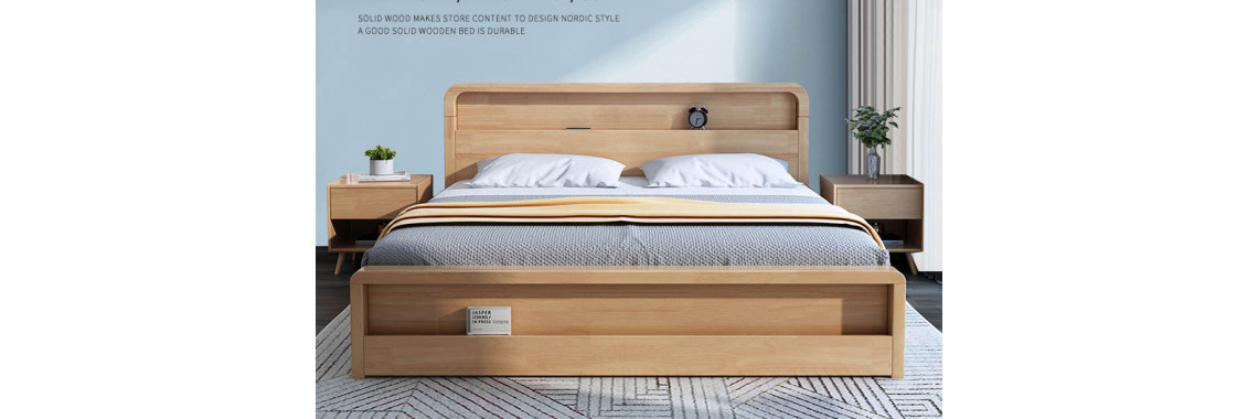 solid wood bed